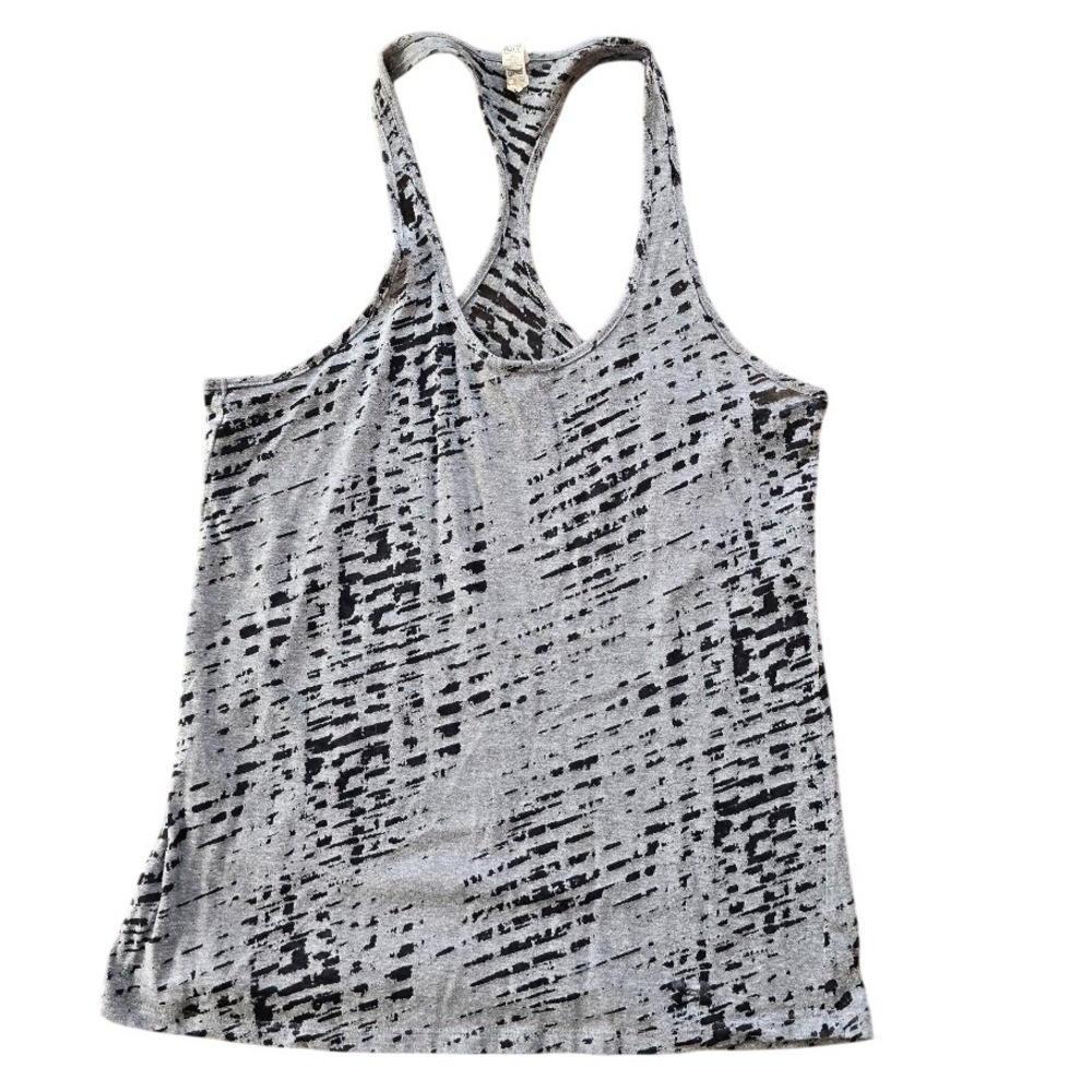 Under Armour HeatGear Tank Top Womens M Gray‎ Burnout Distressed Racerback Gym